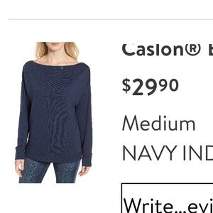 Caslon Button Neck Tee in Navy Indigo